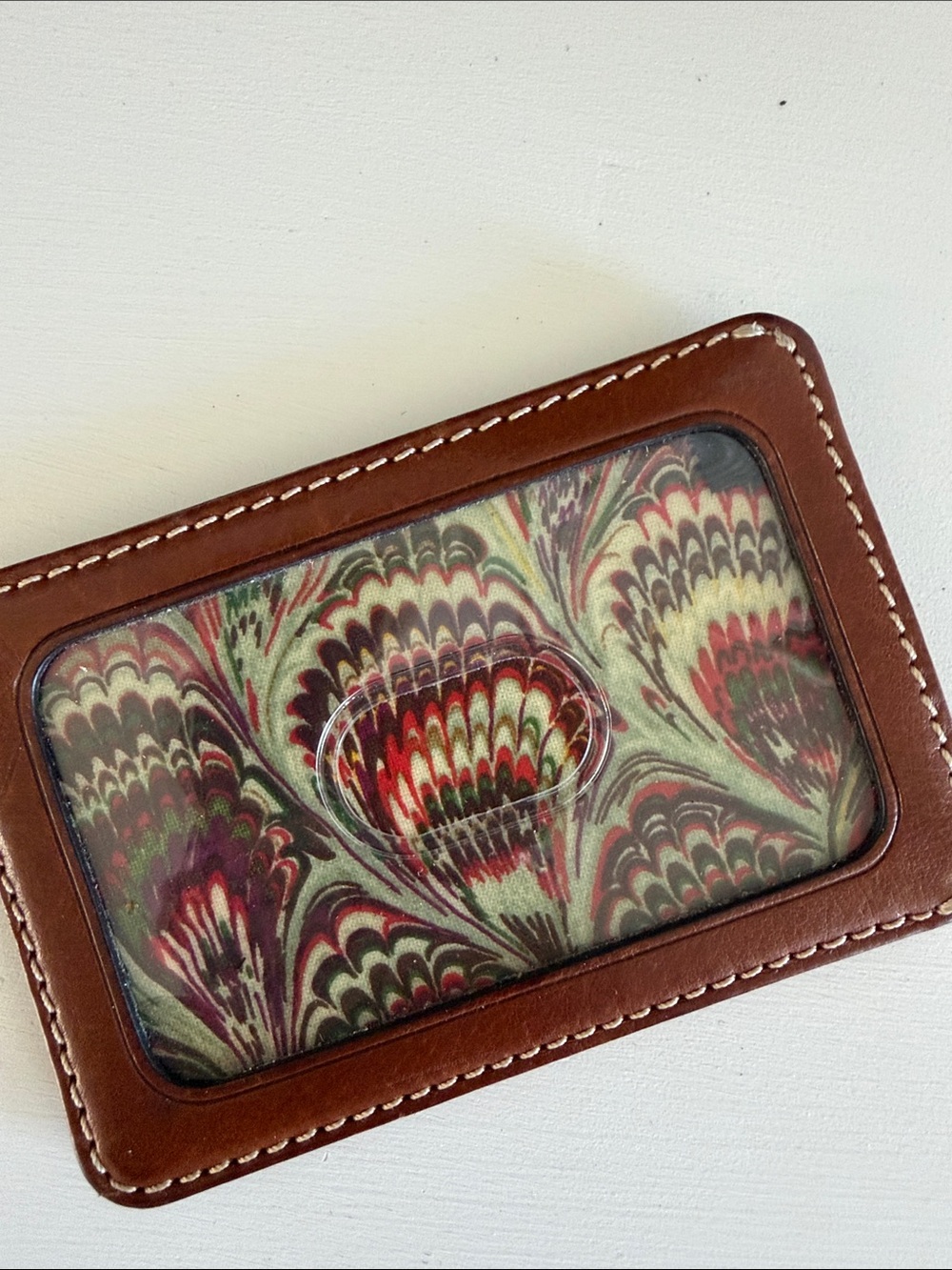 Dooney & Bourke Chestnut Brown Leather Card & Key Sleeve - Picture 4 of 4